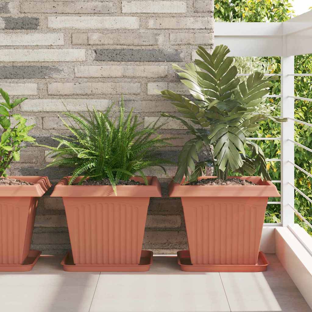 Vidaxl - Pots de plantes 24 pc Rouge brique Plastique vidaXL 3403309 - Image 1