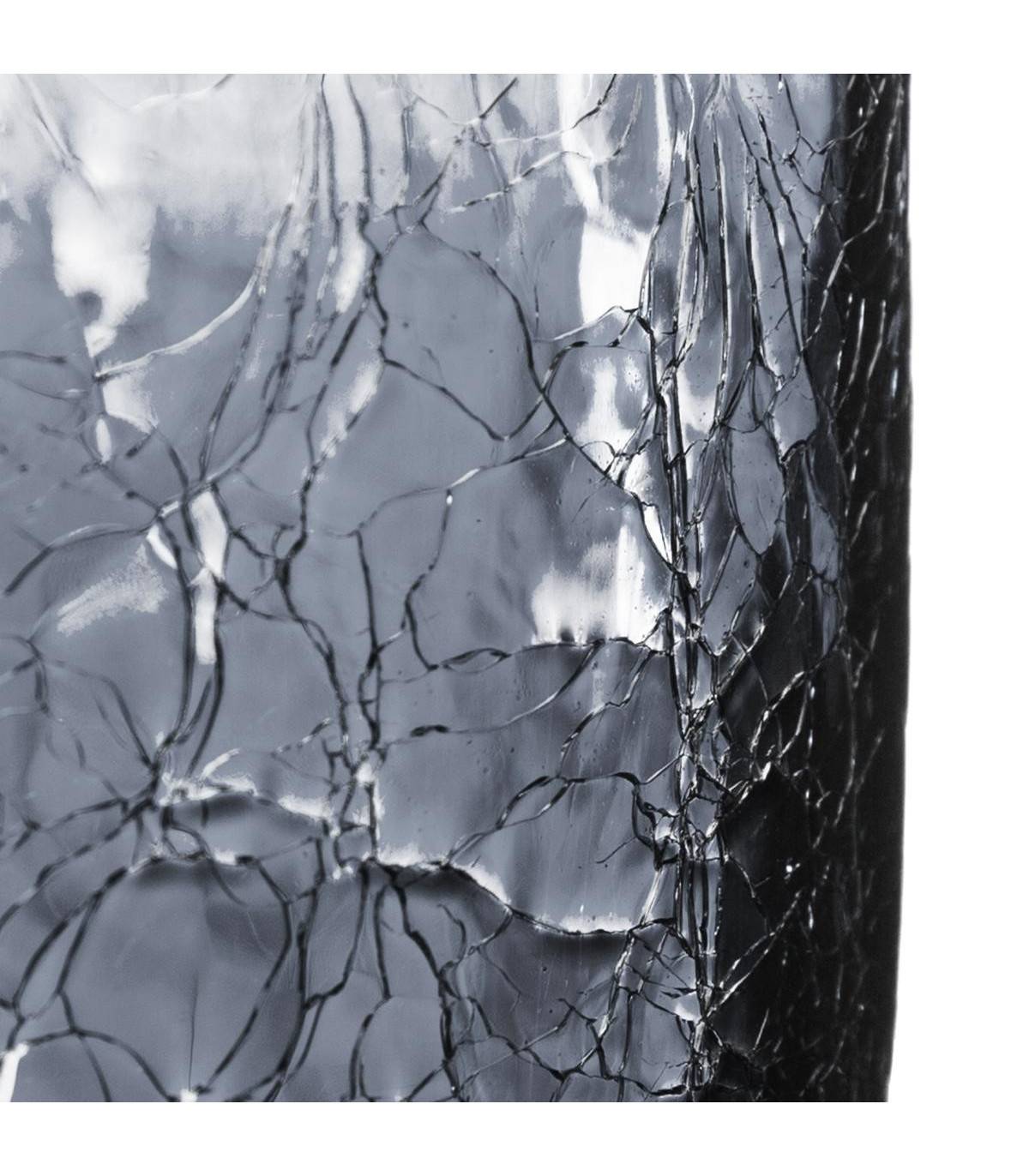 Vase cylindrique en Verre craquelé H 30 cm - Image 2