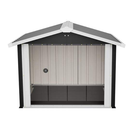 Niche pour chien Métal Extérieur grand chien Toit incliné étanche 102x91x84cm Gris - ComfortXL Outdoor Living - Image 8