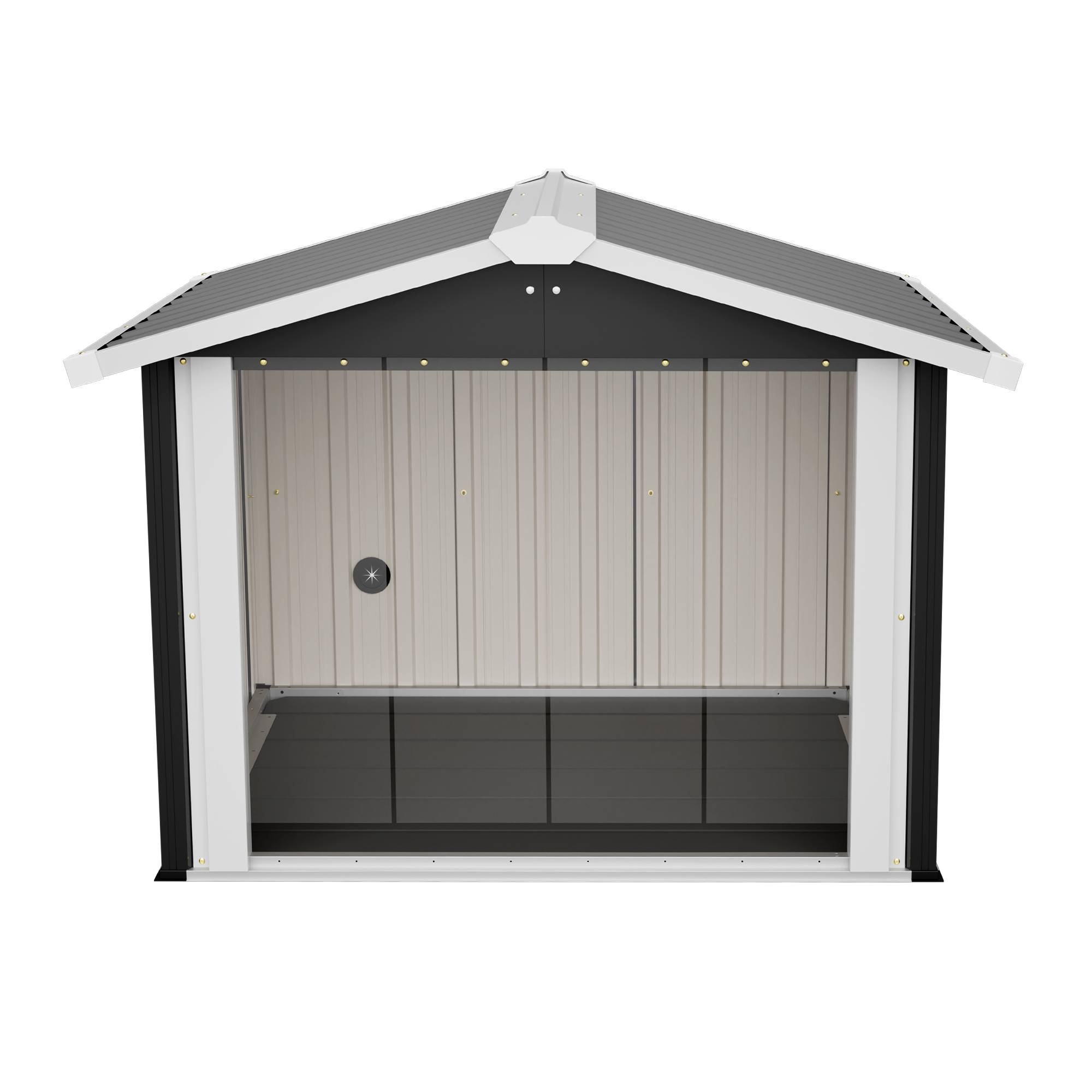Niche pour chien Métal Extérieur grand chien Toit incliné étanche 102x91x84cm Gris - ComfortXL Outdoor Living - Image 8