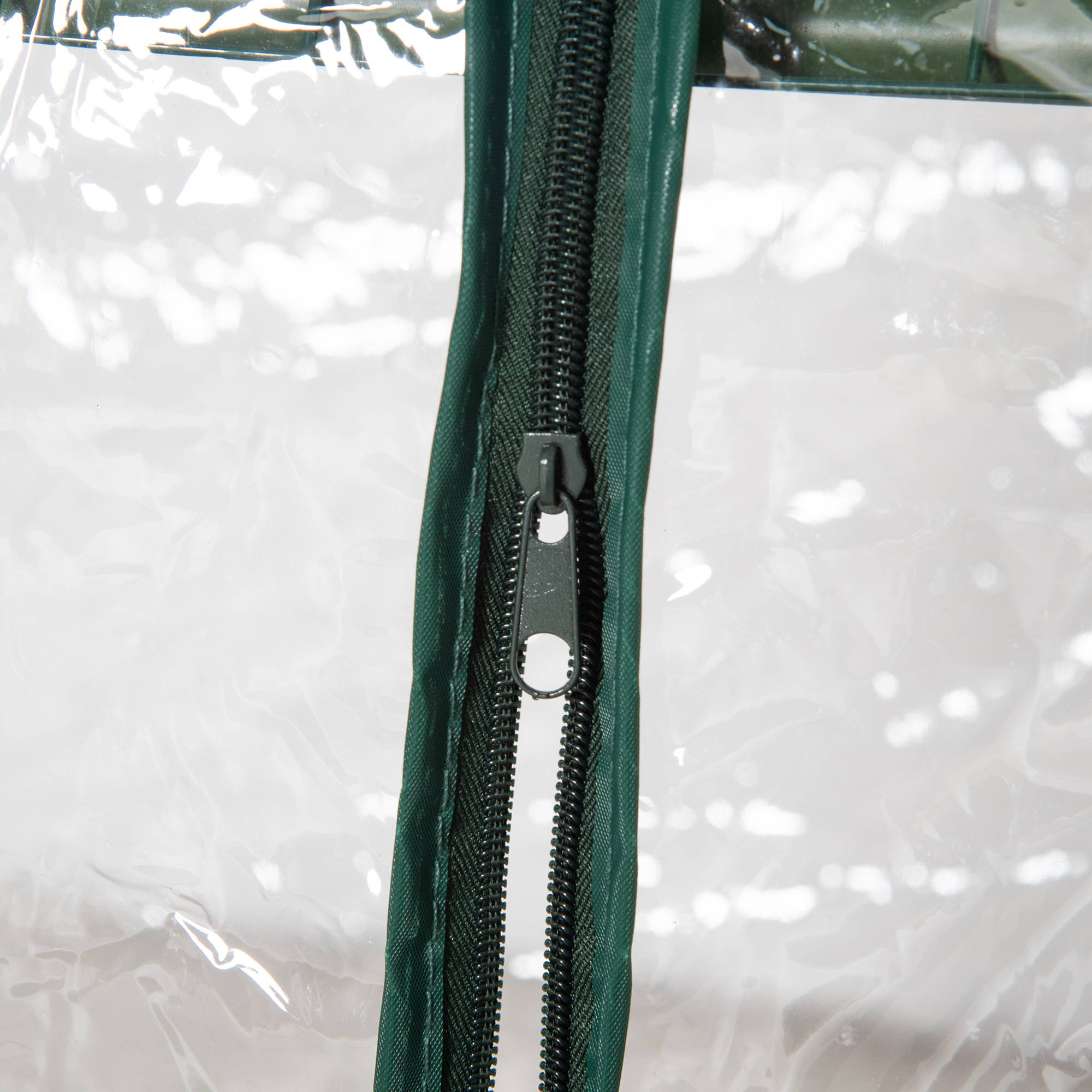 Serre de jardin 3 niveaux 69x49x125 cm avec étagères, bâche PVC renforcée, structure acier, porte zippée, plantes et fleurs - Image 9