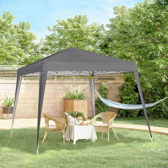Tonnelle pliante métal pour événements pop-up anti-UV avec sac gris 3x3m - ComfortXL Outdoor Living - Image 3