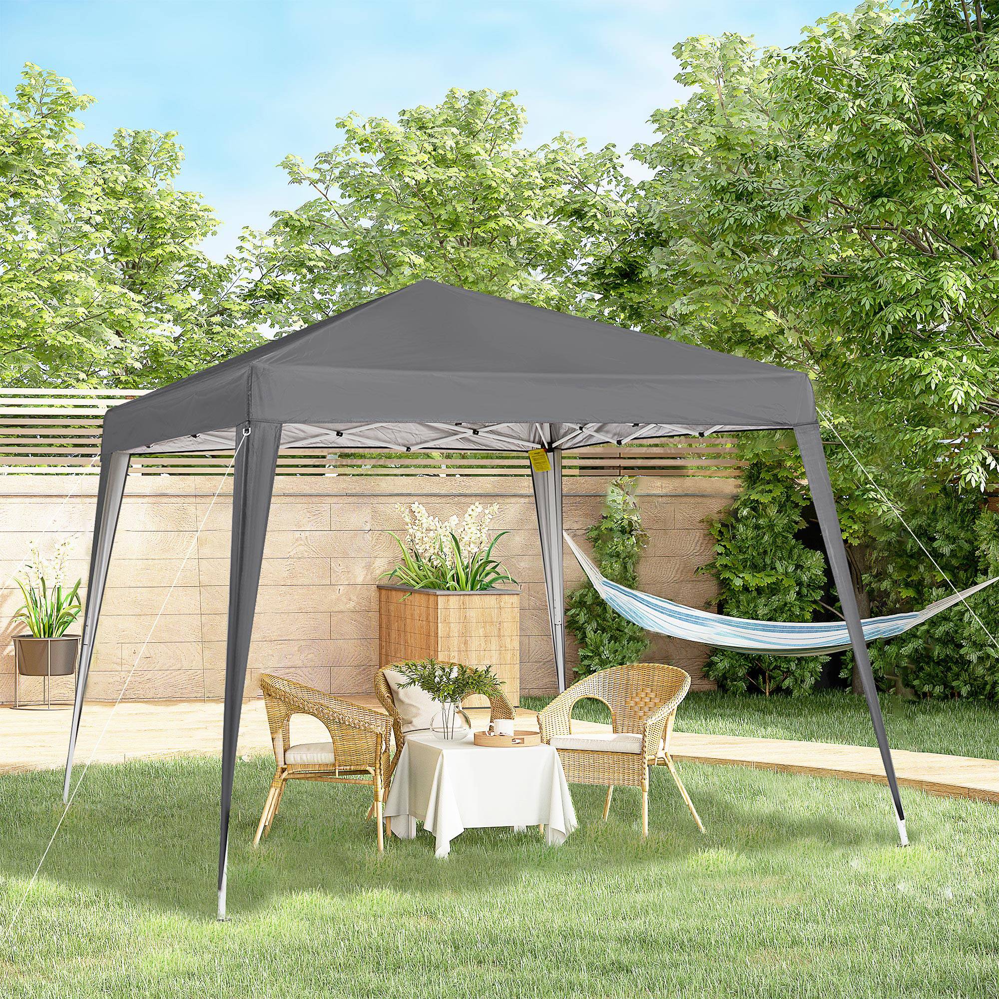 Tonnelle pliante métal pour événements pop-up anti-UV avec sac gris 3x3m - ComfortXL Outdoor Living - Image 3