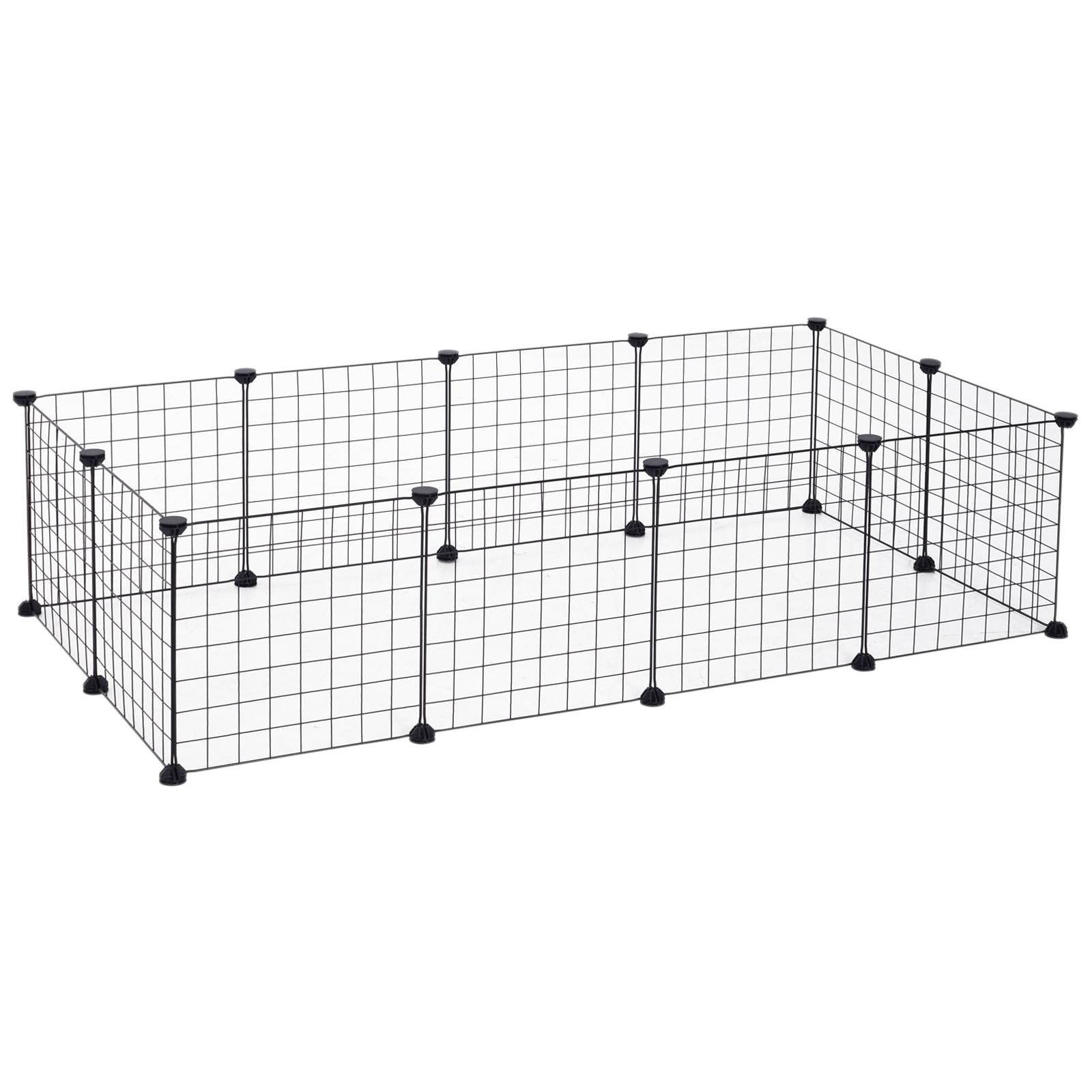 Enclos Modulable Métal Lapins Rongeurs Parc Sécurisé Intérieur 106x73x36cm Noir - ComfortXL Pet Living - Image 2