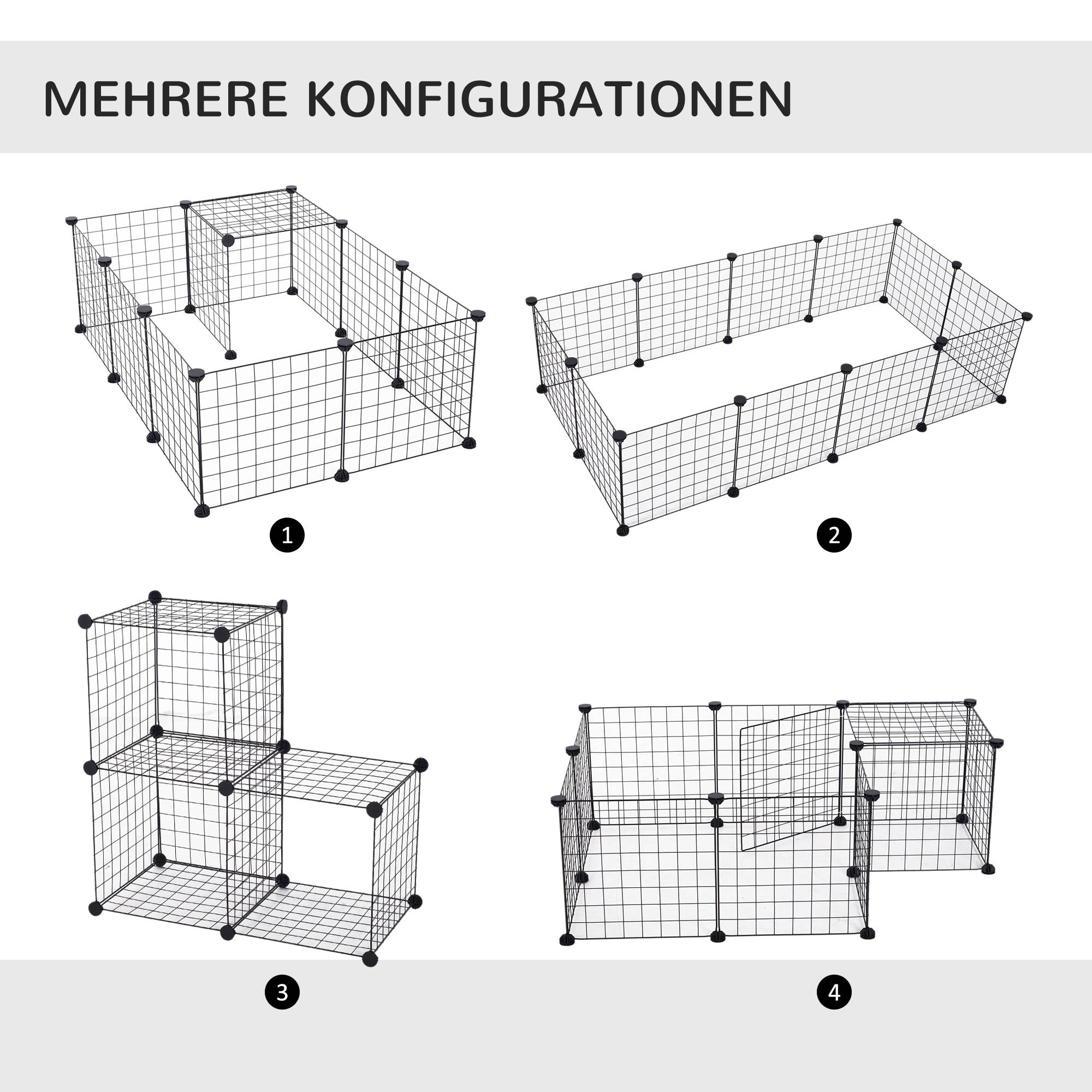 Enclos Modulable Métal Lapins Rongeurs Parc Sécurisé Intérieur 106x73x36cm Noir - ComfortXL Pet Living - Image 5