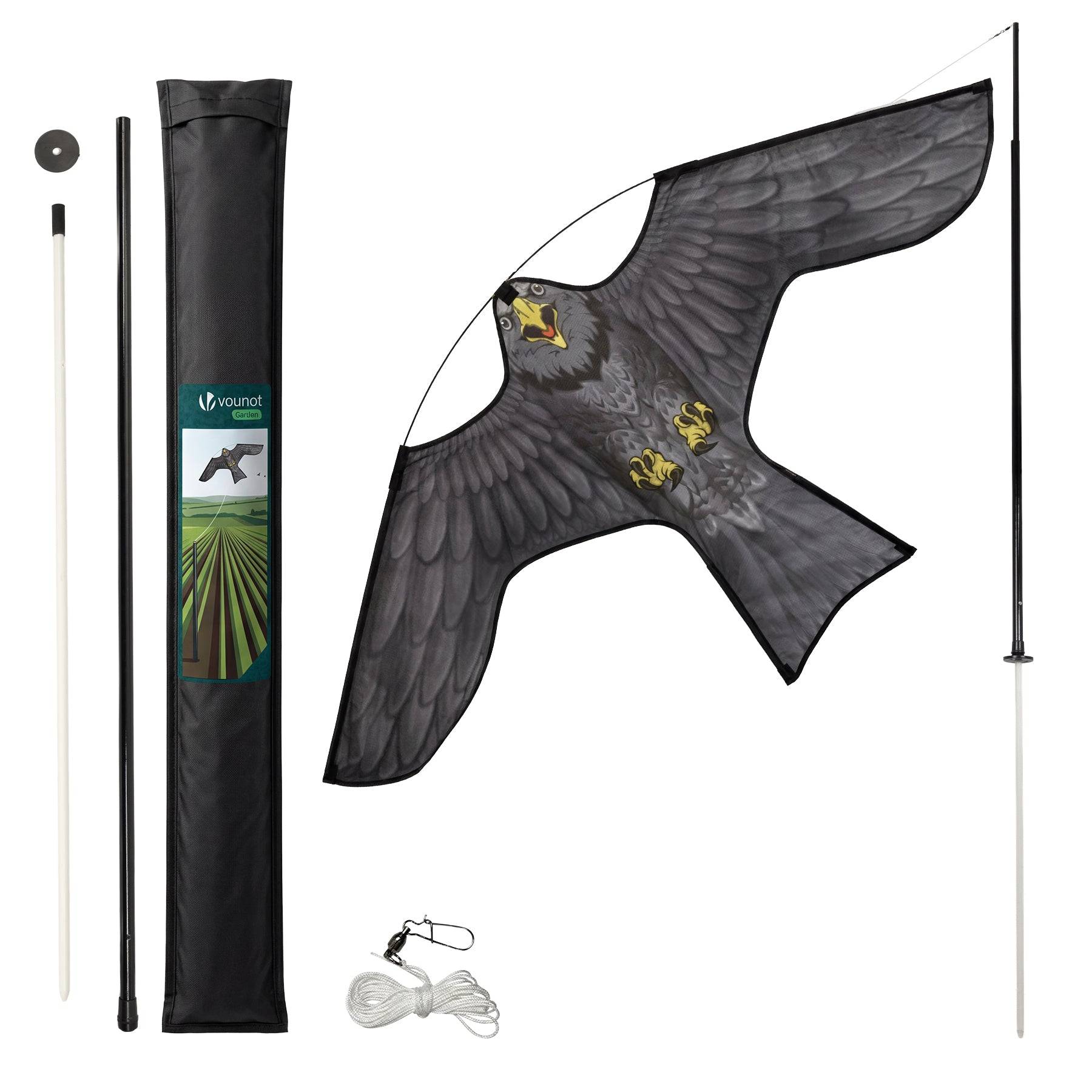 Cerf volant anti oiseaux effaroucheur avec mat Faucon modele D - Image 1