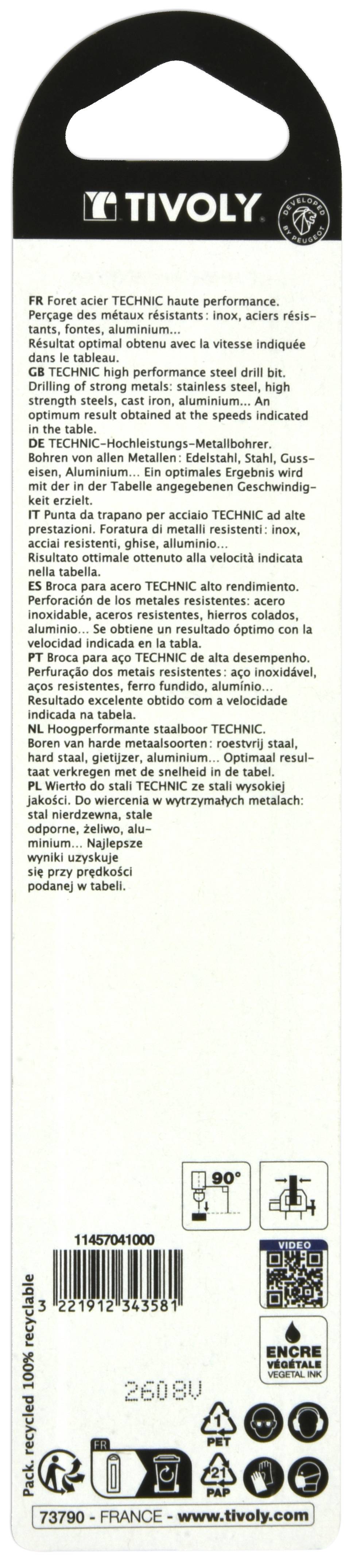 Tivoly - Tivoly Foret métaux TSP Ø: 10 / L: 133 / HSS taillé meulé -DIN338 -h8 -Affûtage Smart Point (Etui plastique) - Image 3