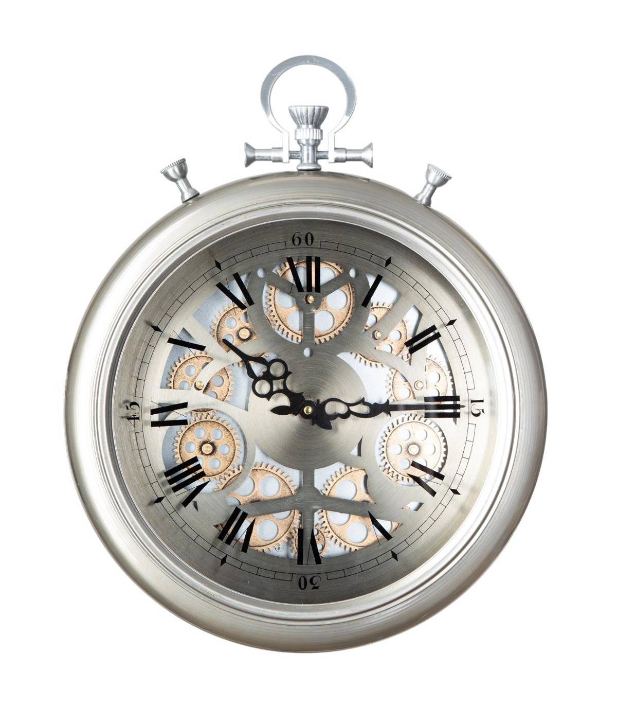 Pendule murale avec mécanisme en mouvement forme gousset D 40 cm - Image 1