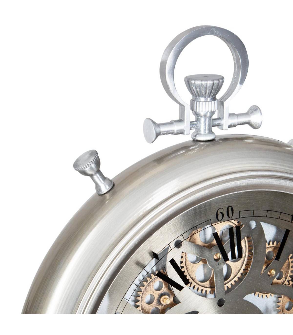 Pendule murale avec mécanisme en mouvement forme gousset D 40 cm - Image 2