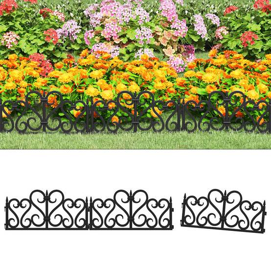 Bordure pelouse emboîtable plastique PP création frontières arbustes massifs 10m noir - ComfortXL Outdoor Living - Image 1