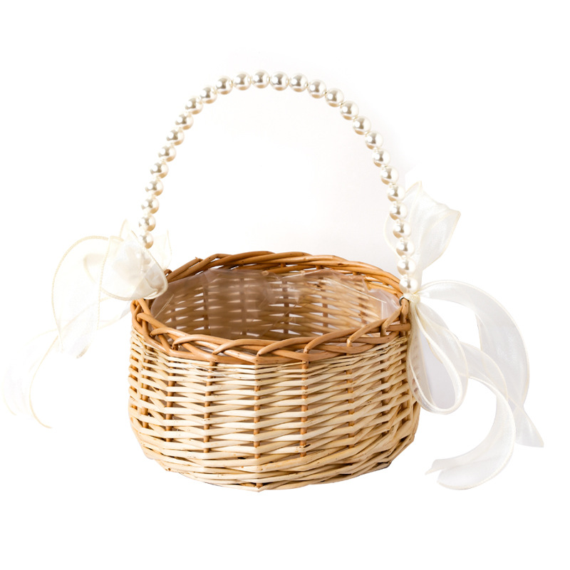 Panier en osier avec perles MCBOSON - Image 1