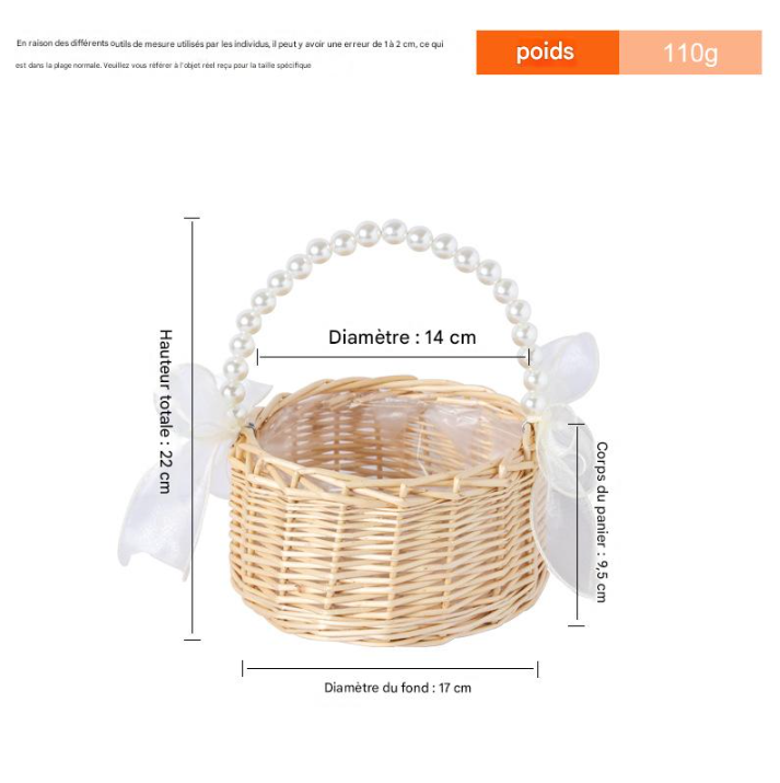 Panier en osier avec perles MCBOSON - Image 2