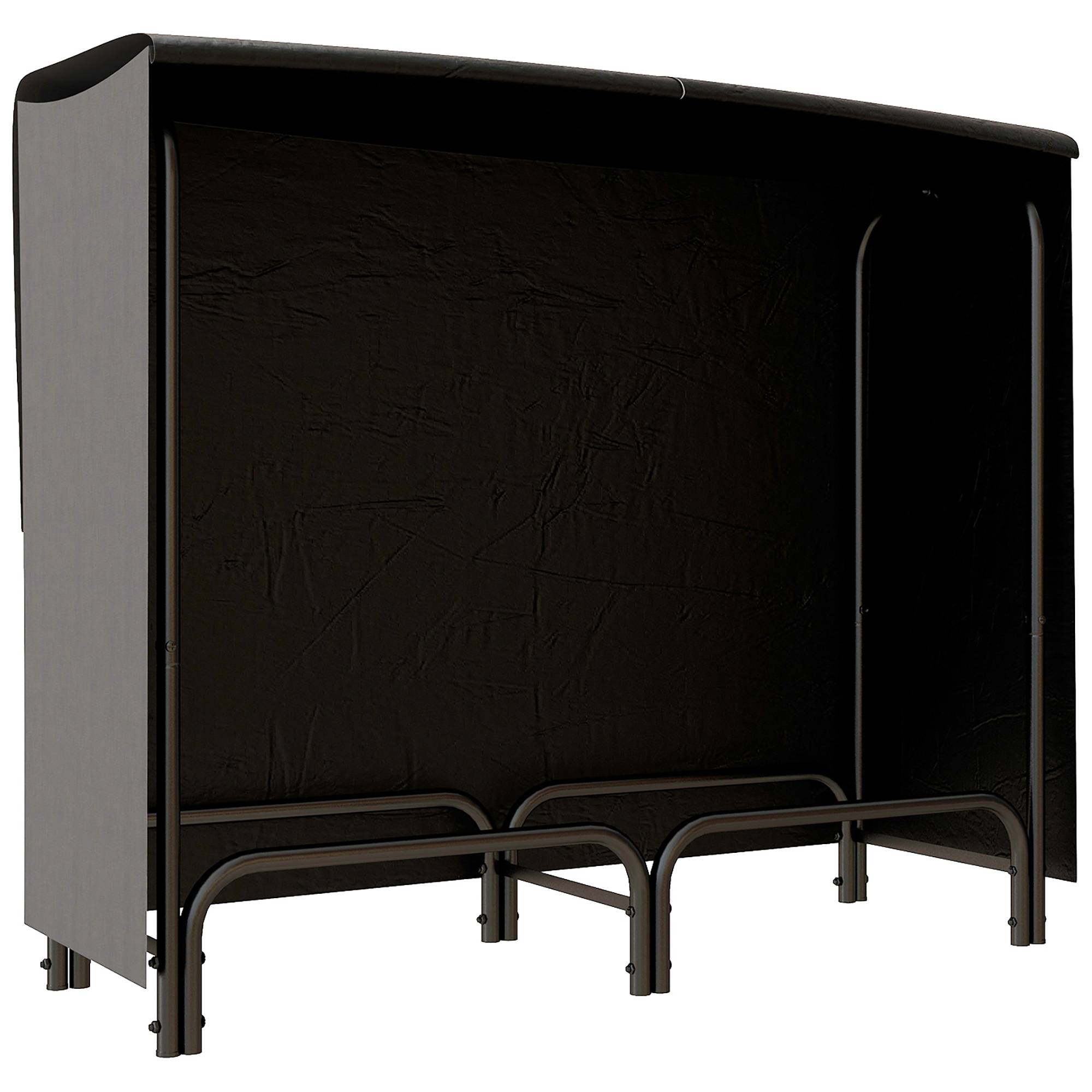 ComfortXL - Range-bûches en métal noir 120 x 36 x 99 cm pour bois de chauffage avec housse imperméable et sac de transport - Image 10