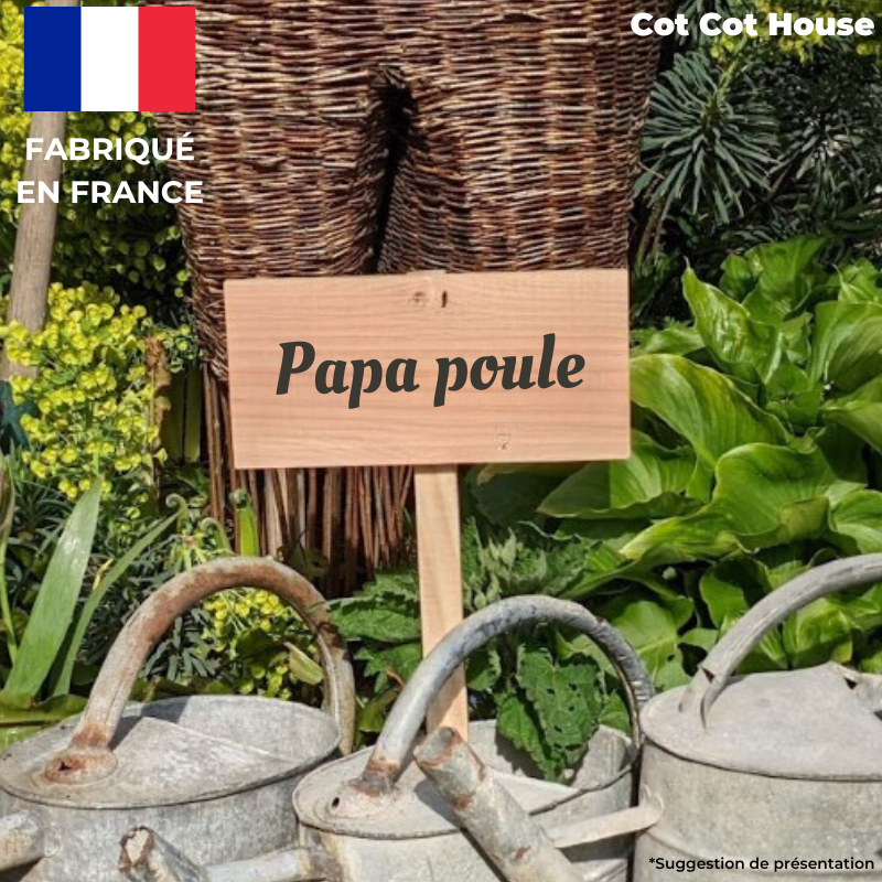 Pancarte en bois gravée extérieur déco - 16 - « papa poule » - Cot Cot House - Image 1