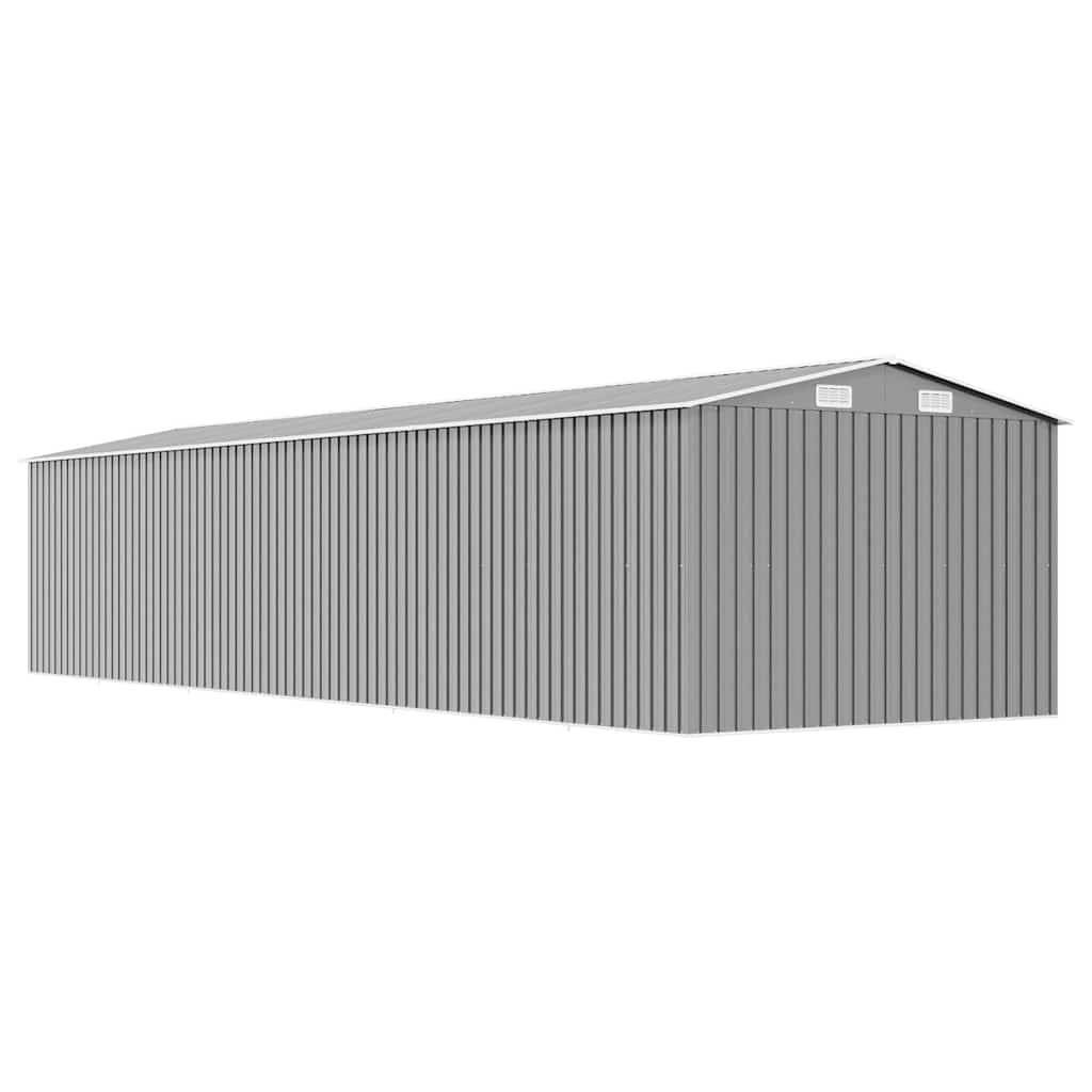 PANGIVO - Abri de jardin avec double porte coulissante - Acier galvanisé - Gris 257x990x181 cm - Surface au sol 23,91m² - PANGIVO - Image 6
