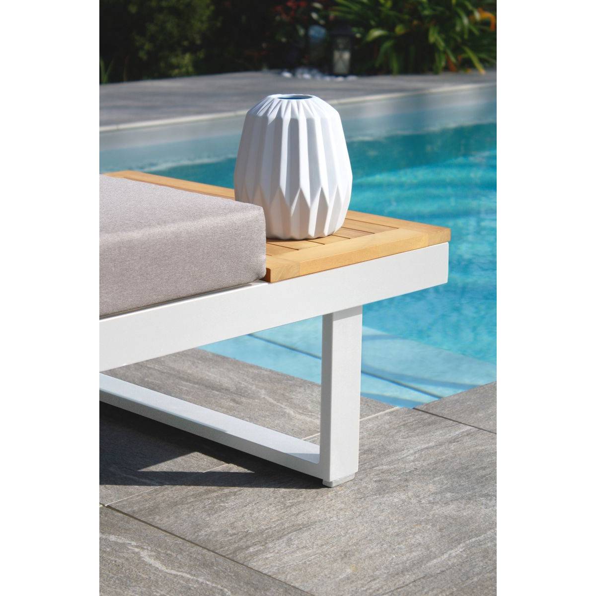 Dcb Garden - Salon de Jardin Modulable 4 Places "Tokyo" 175cm Blanc - Image 3