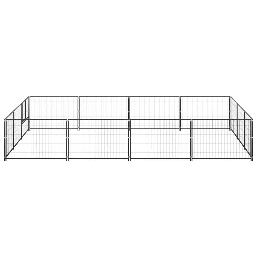 Helloshop26 - Chenil extérieur cage enclos parc animaux chien noir 12 m² acier - Image 3