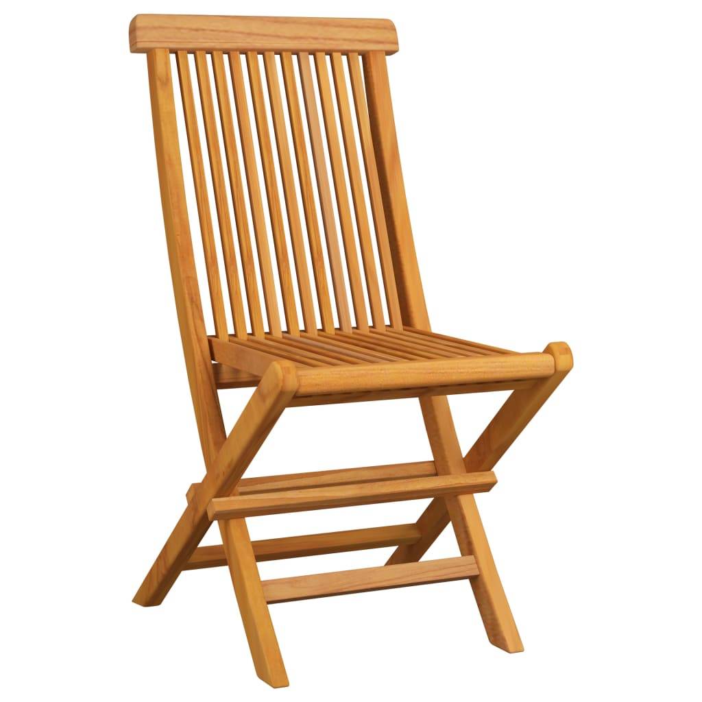 Chaises de jardin pliables en teck massif et coussins gris 47 x 60 x 89 cm - PANGIVO - Image 3