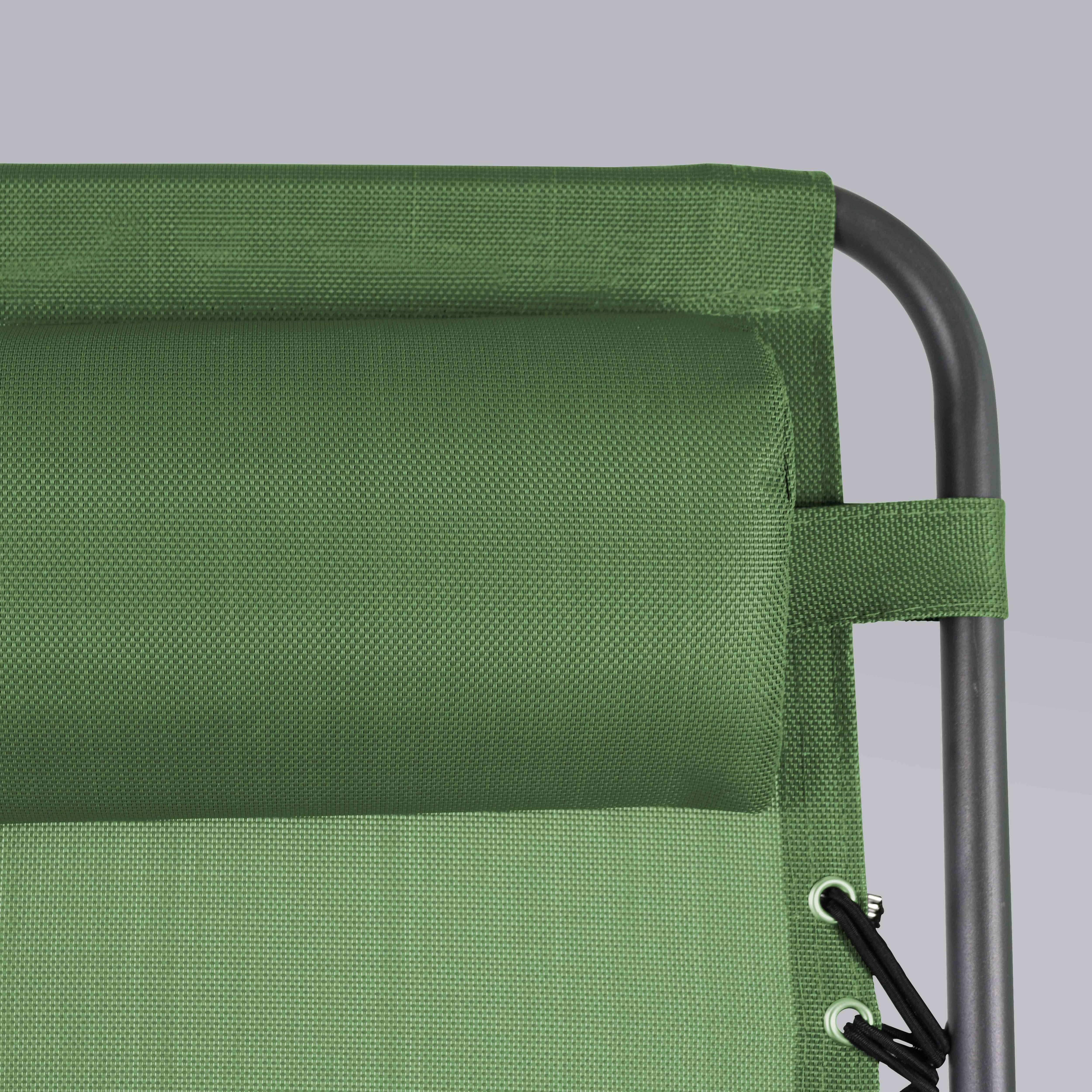 Oviala - Fauteuil relax de jardin en acier et textilène inclinable vert Monaco - Oviala - Image 5