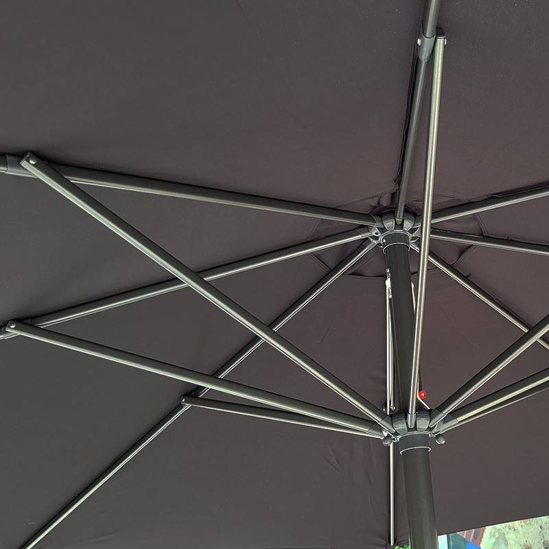 Parasol noir en aluminium 350 cm Kalomo - Gecko Jardin - Image 3
