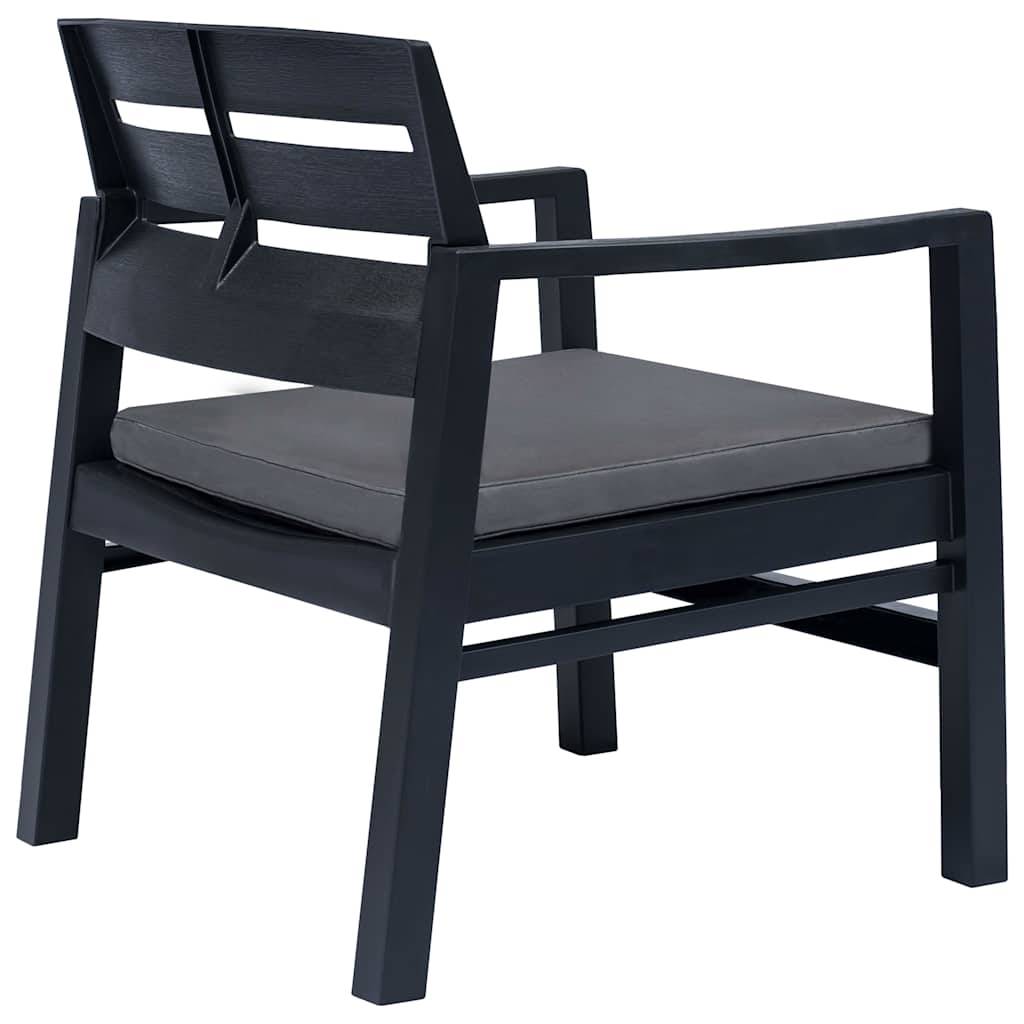 Vidaxl - Salon de jardin 4 pcs plastique anthracite vidaXL 276180 - Image 10