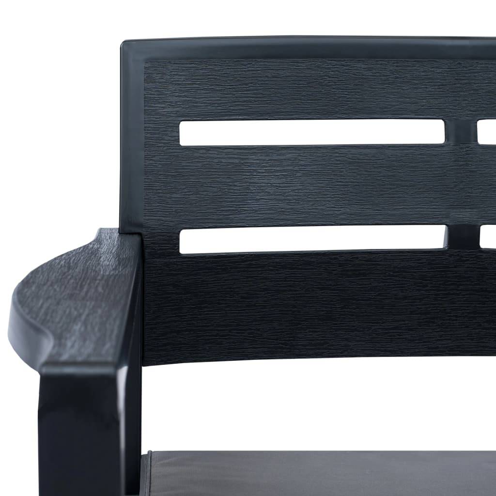 Vidaxl - Salon de jardin 4 pcs plastique anthracite vidaXL 276180 - Image 6