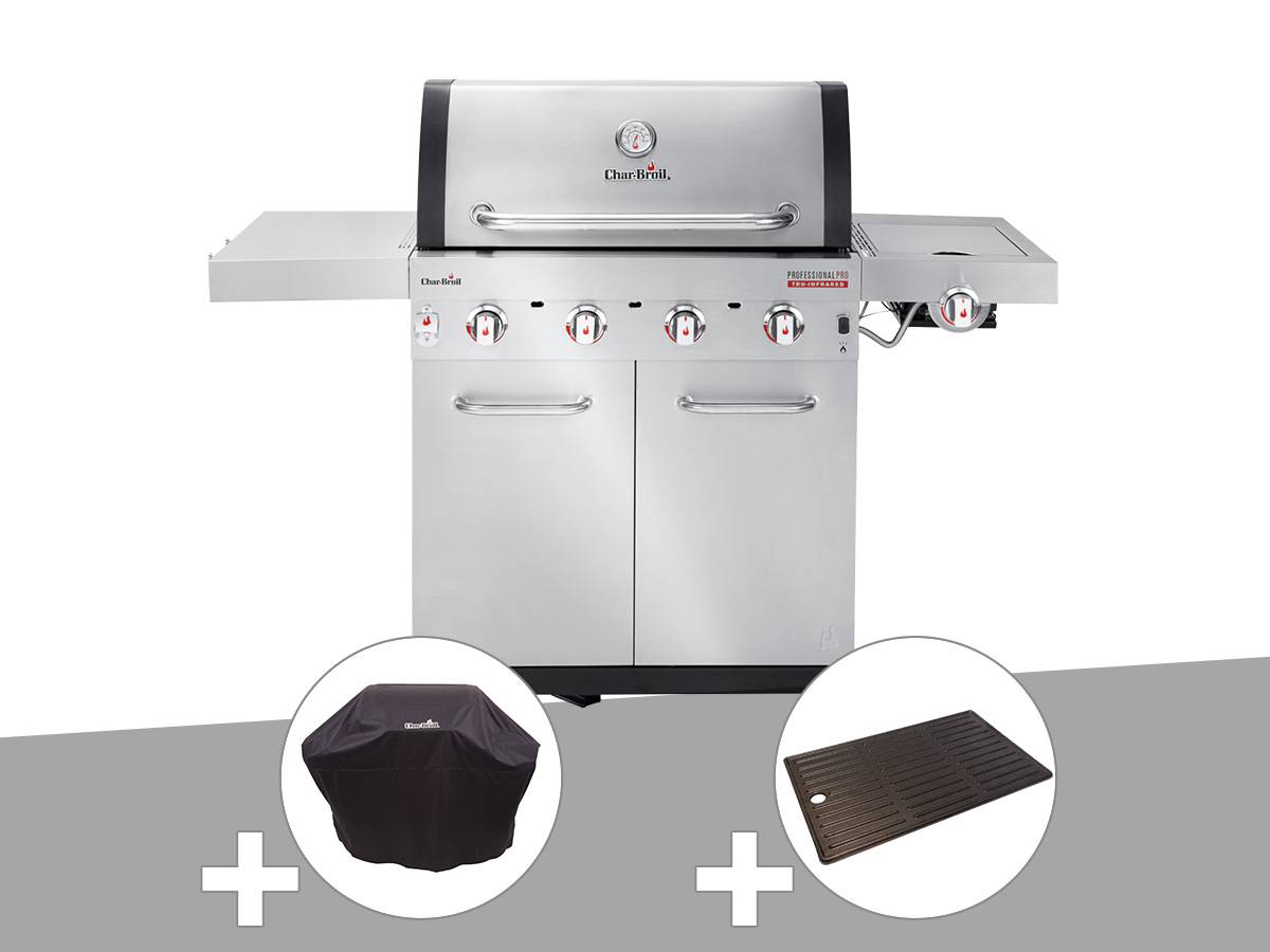 Char-broil - Barbecue à gaz Professional Pro S 4 + Housse de protection + Plancha - Char-Broil - Image 1