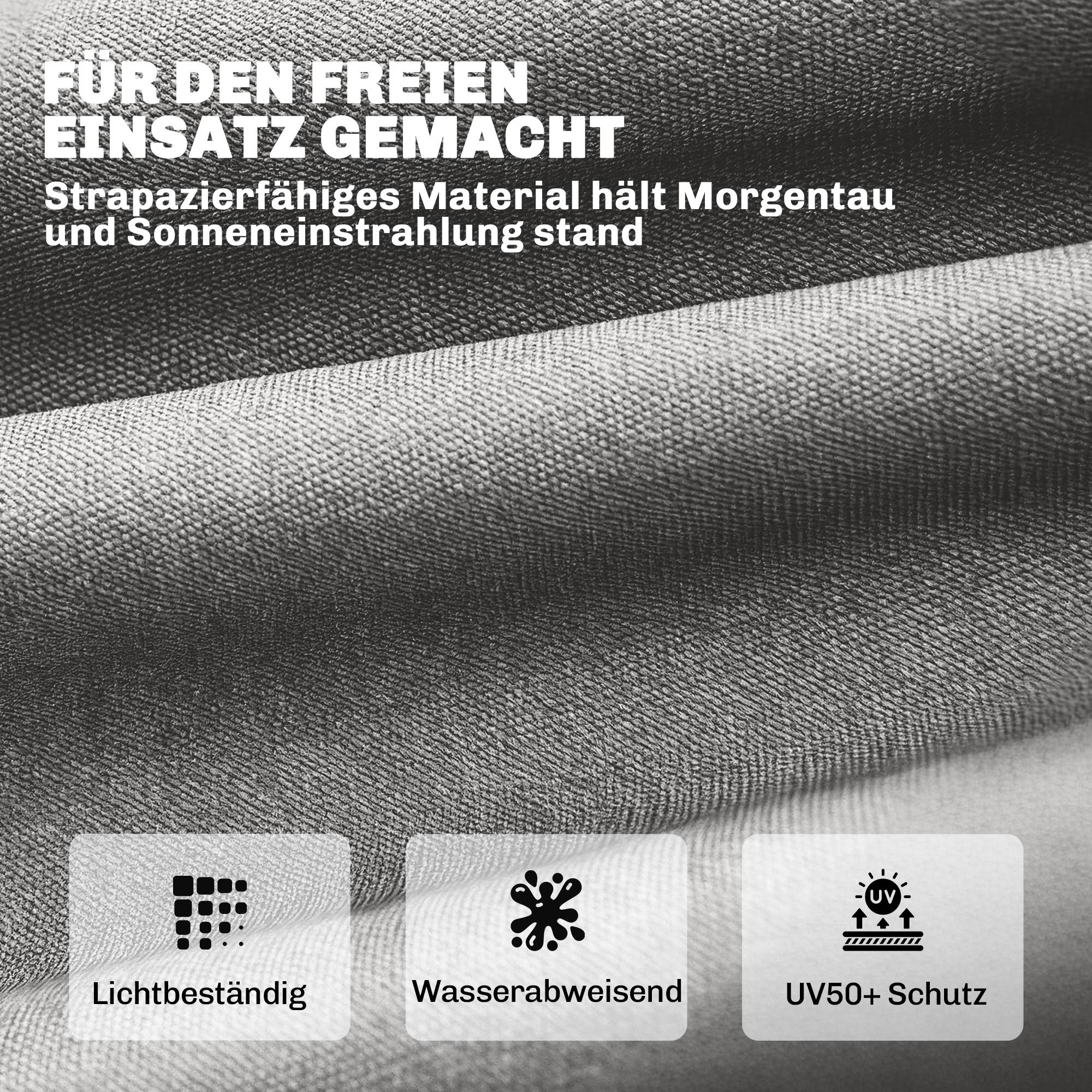 Coussin de palette amovible avec sangles de fixation, compatible avec la plupart des chaises longues, 198 x 65 x 13 cm, gris clair - Image 8