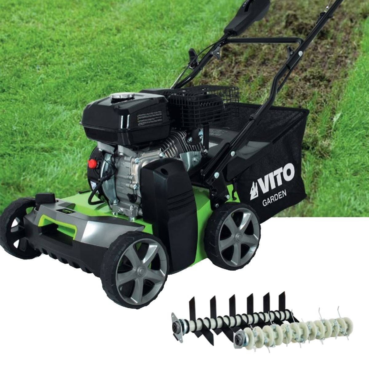 Vito - Scarificateur Thermique 5,4 CV – Scarificateur & Démousseur Pelouse 2000 m², Largeur 40cm, Réglable, Bac 45L VITO - Image 5