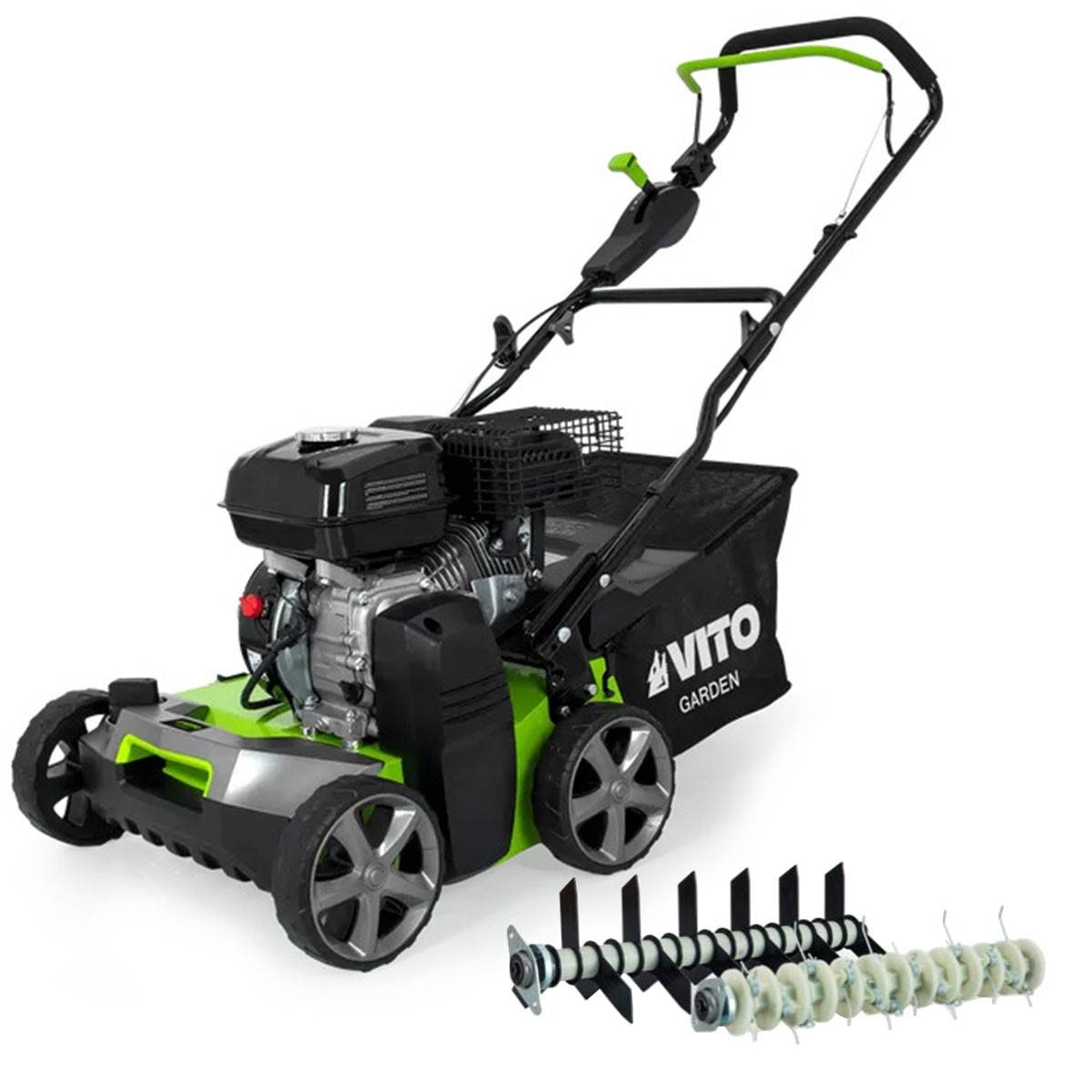 Vito - Scarificateur Thermique 5,4 CV – Scarificateur & Démousseur Pelouse 2000 m², Largeur 40cm, Réglable, Bac 45L VITO - Image 1