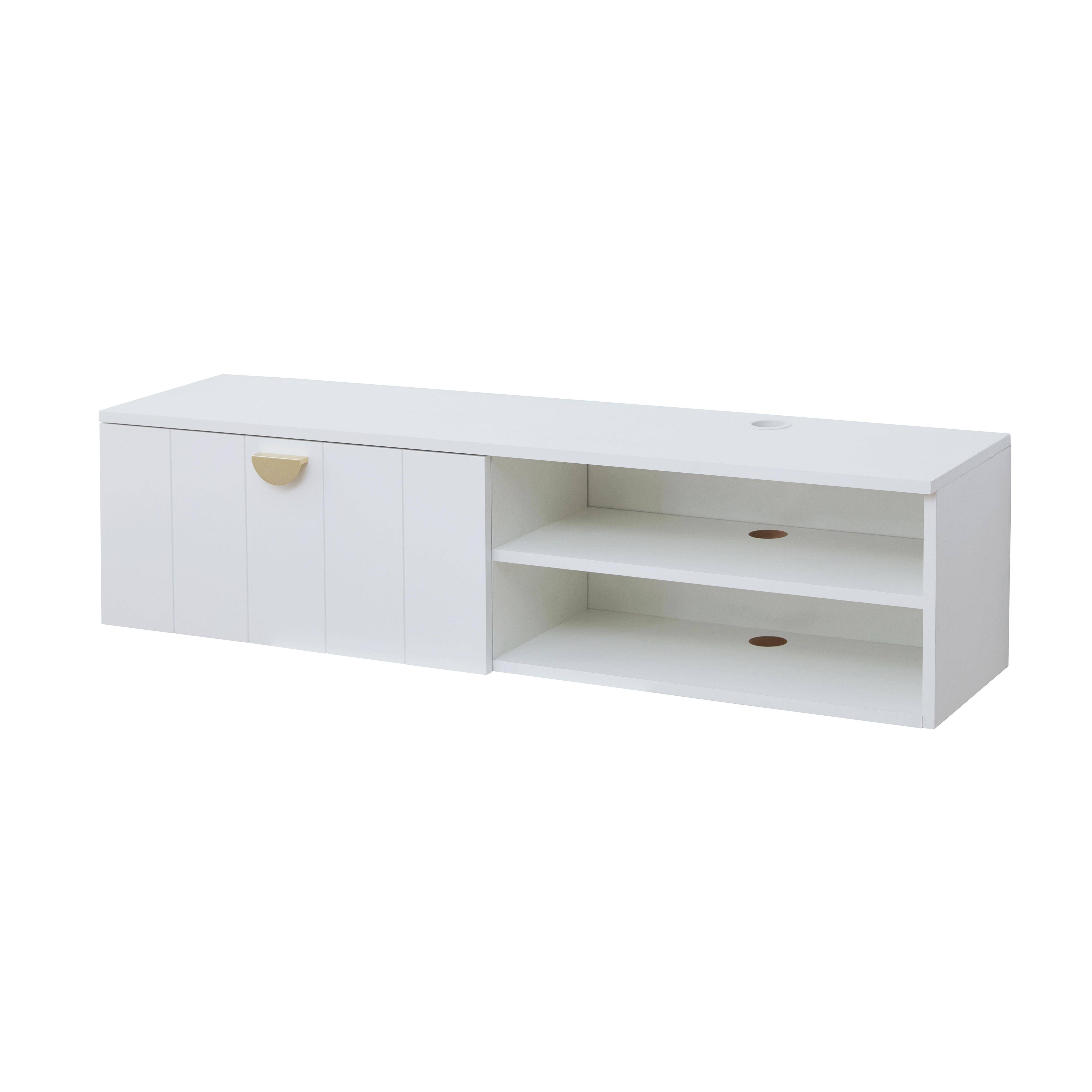 Oviala - Meuble TV suspendu 120 cm moderne blanc Holly - Oviala - Image 1