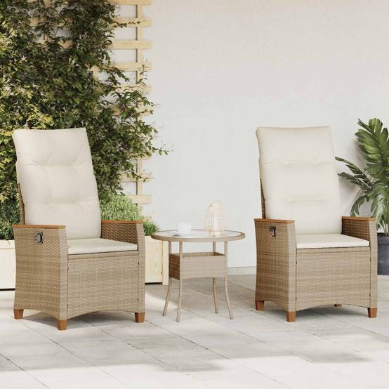 PANGIVO - Chaise de jardin inclinable Beige et crème 64 x 57,5 x 112 cm - PANGIVO - Image 1
