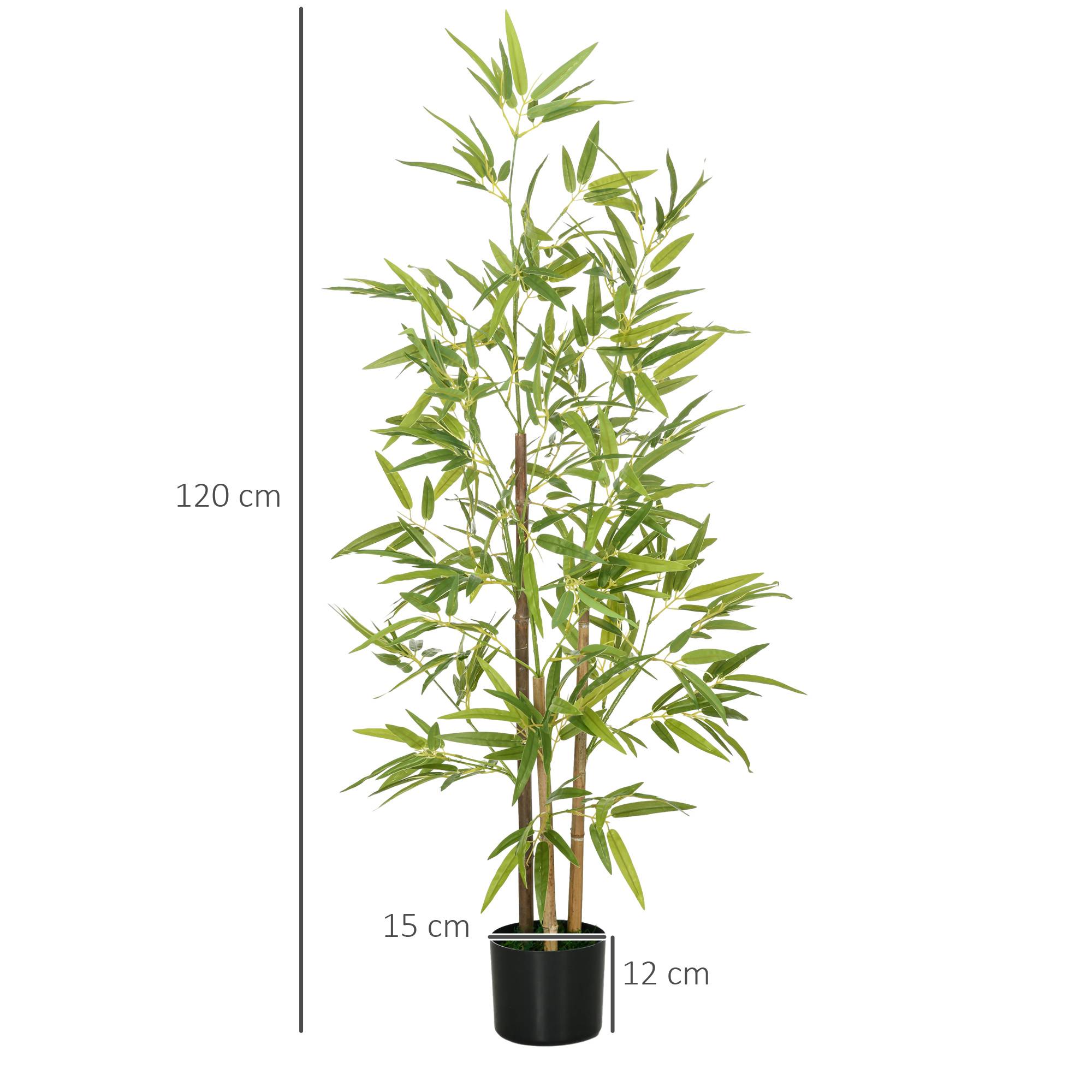Plante artificielle Bambou arbre artificiel hauteur 120 cm avec pot, décoration interieur, très réaliste - Image 5