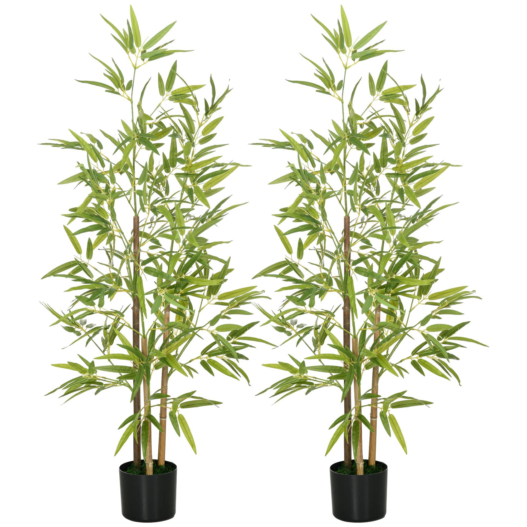 Plante artificielle Bambou arbre artificiel hauteur 120 cm avec pot, décoration interieur, très réaliste - Image 1