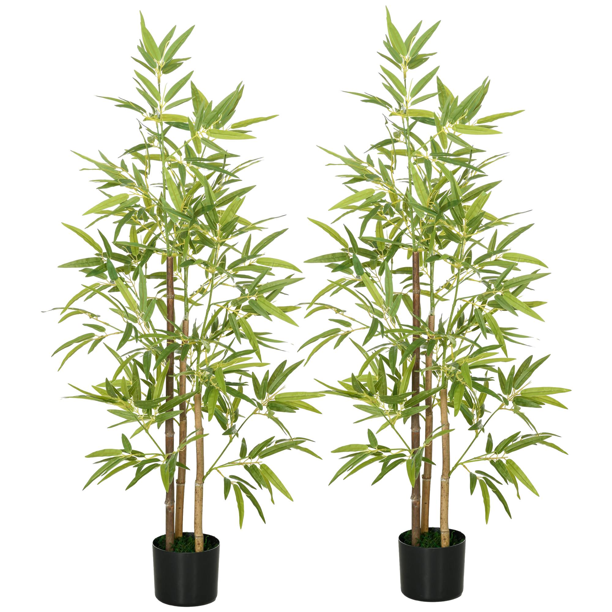 Plante artificielle Bambou arbre artificiel hauteur 120 cm avec pot, décoration interieur, très réaliste - Image 2