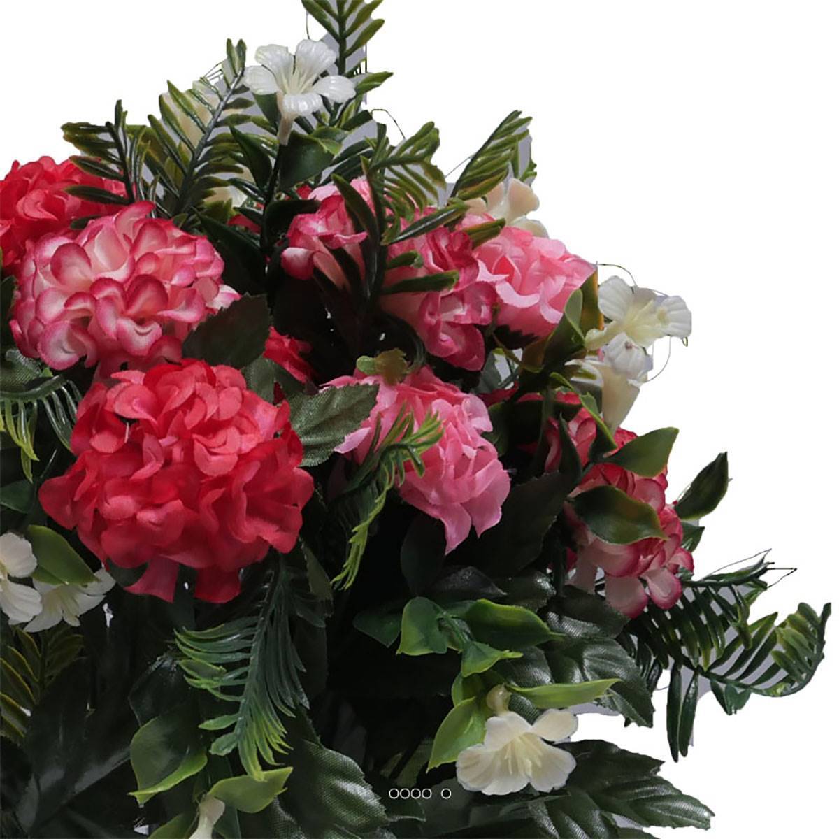 Artificielles - Pot fleurs artificielles pour le cimetière oeillets fleurettes H 35 cm D 30 cm Rose fushia - couleur: Rose fushia 730 - Image 3