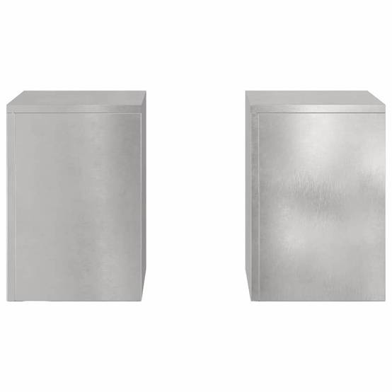 Lot de 2 Porte-pots design en Acier inoxydable Pour Jardin et Balcon en extérieur Argenté 24x24x35 cm – ComfortXL Outdoor Living - Image 6