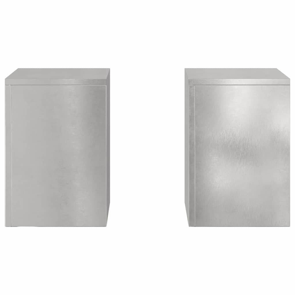 Lot de 2 Porte-pots design en Acier inoxydable Pour Jardin et Balcon en extérieur Argenté 24x24x35 cm – ComfortXL Outdoor Living - Image 6