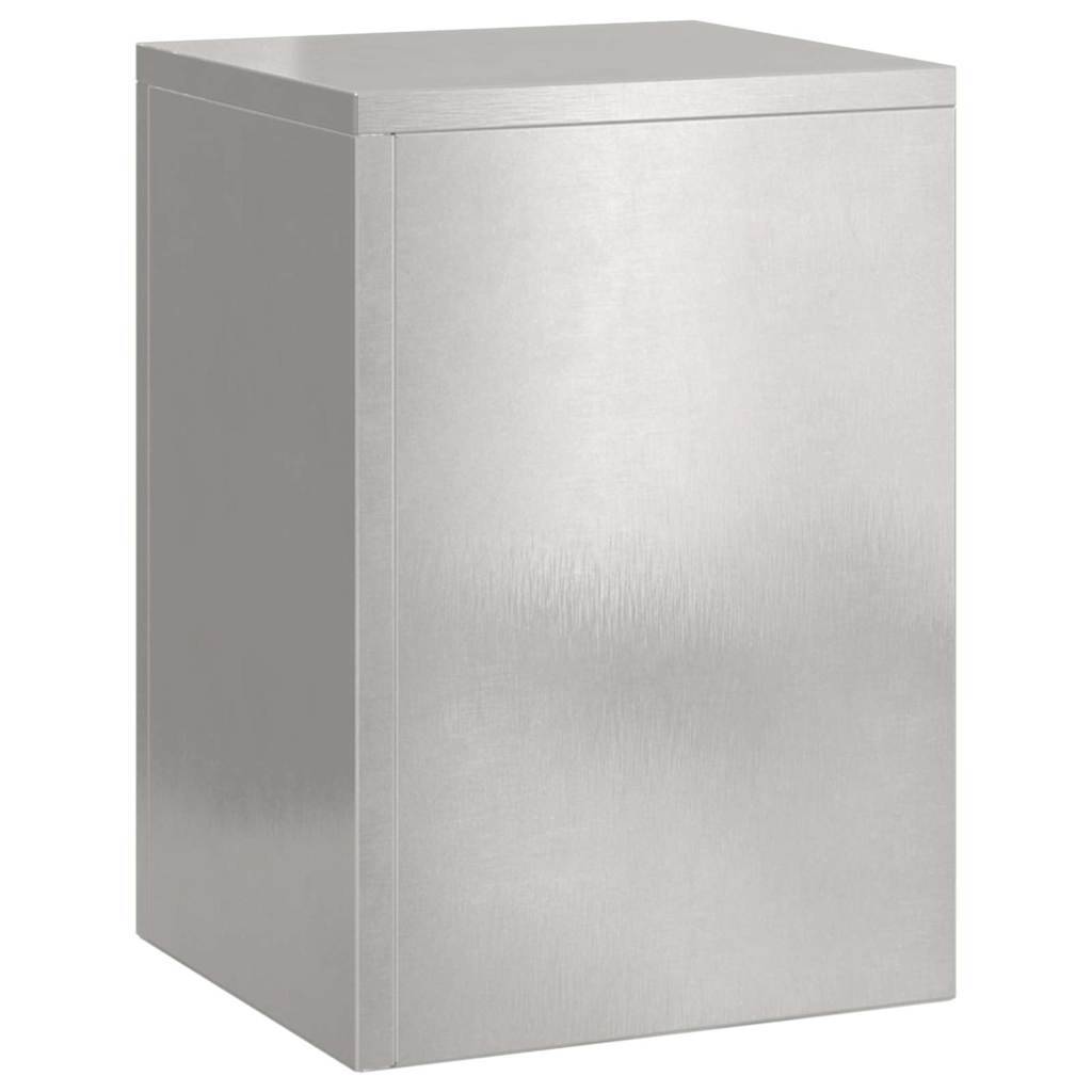 Lot de 2 Porte-pots design en Acier inoxydable Pour Jardin et Balcon en extérieur Argenté 24x24x35 cm – ComfortXL Outdoor Living - Image 5