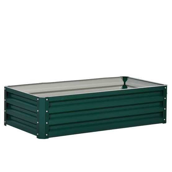 Carré potager acier galvanisé jardin balcon culture légumes 120x60x30,5cm vert - ComfortXL Outdoor Living - Image 2
