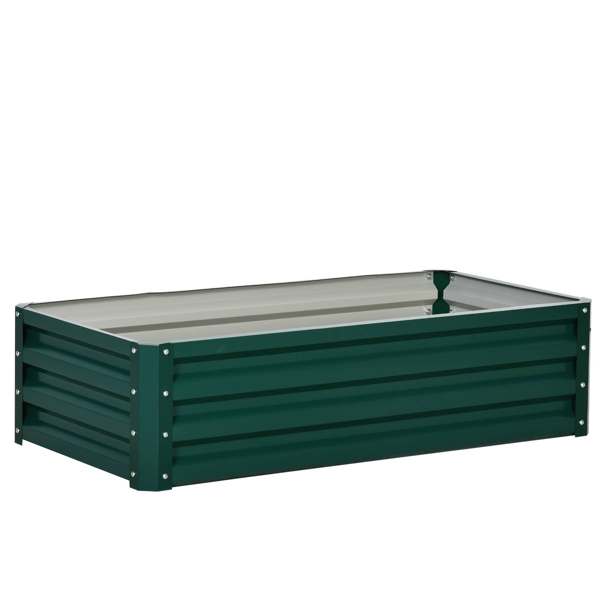 Carré potager acier galvanisé jardin balcon culture légumes 120x60x30,5cm vert - ComfortXL Outdoor Living - Image 2