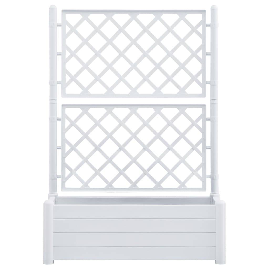 Jardinière avec treillis - Bac à Fleurs - Pot De Fleurs 100x43x142 cm PP Blanc - Image 3