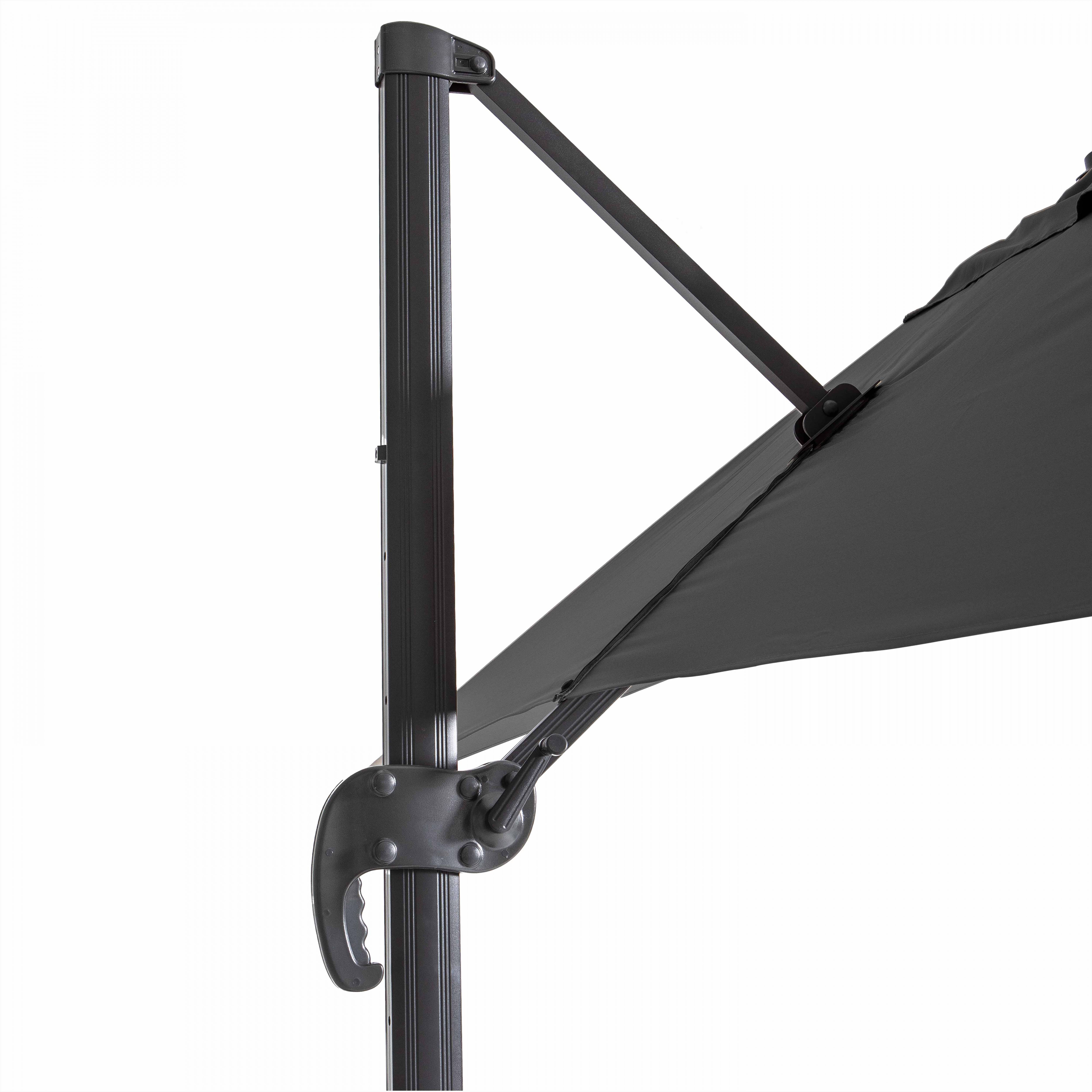 Oviala - Parasol déporté 2x3 m et 4 dalles à remplir aluminium gris Amalya - Oviala - Image 5