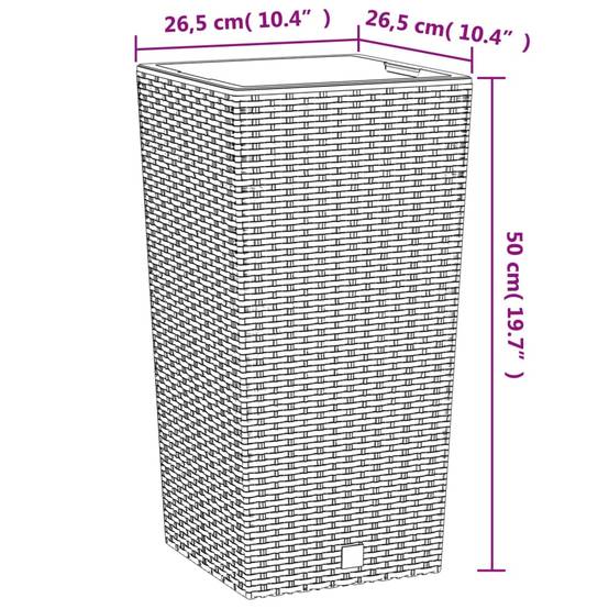 Jardinière polypropylène anthracite 26.5 x 26.5 x 50 cm - PANGIVO - Image 7