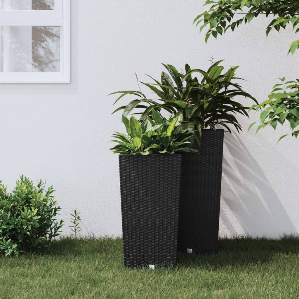 Jardinière polypropylène anthracite 26.5 x 26.5 x 50 cm - PANGIVO - Image 1