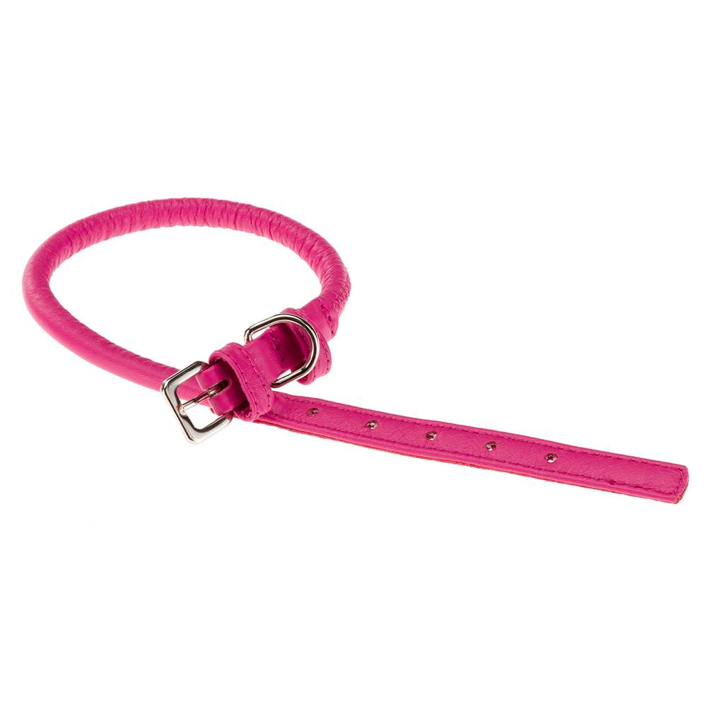 Ferplast - Collier pour Chiens VOGUE CF10/48, Lanière en Cuir Véritable, Réglable, Boucle en Métal, Rose - Image 1