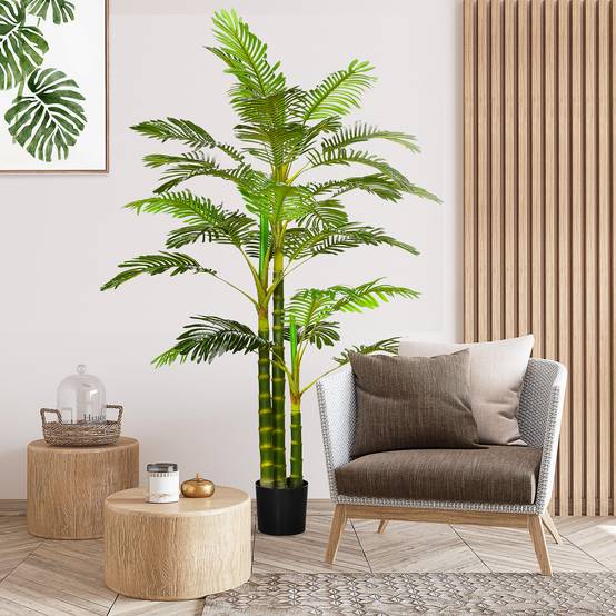 Palmier Areca Artificiel PEVA Décoration Intérieure Tropicale 190cm Vert - ComfortXL Outdoor Living - Image 3