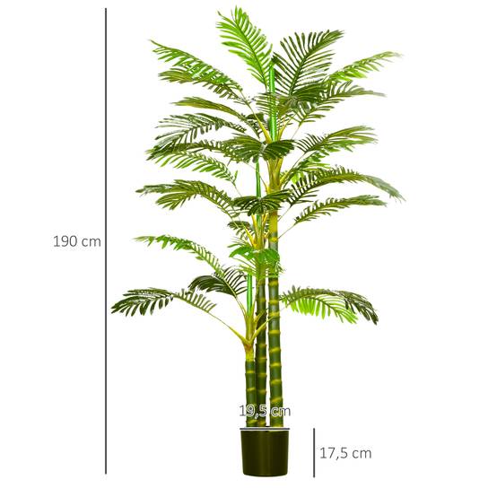 Palmier Areca Artificiel PEVA Décoration Intérieure Tropicale 190cm Vert - ComfortXL Outdoor Living - Image 5