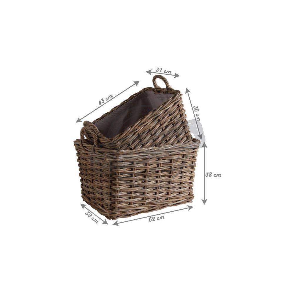 Aubry Gaspard - Panier gris en poelet (Lot de 2) - Image 3