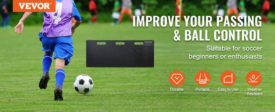 VEVOR Planche rebond foot 100x40cm, HDPE, 2 angles, pour entraînement passes et tirs. - Image 9
